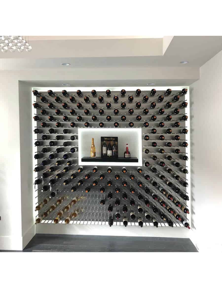 Fusion Panel Wine Wall Rack—Alumasteel Acrylic (9-36 Bottles)