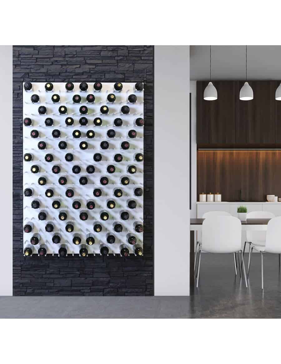 Fusion Panel Wine Wall Rack—White Acrylic (9-36 Bottles)