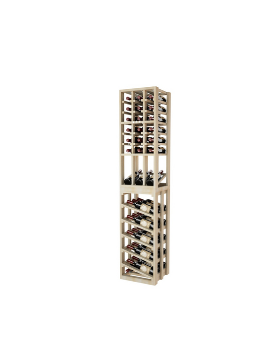 Three Column Vino Rack With Showcase And Diagonal Bottles