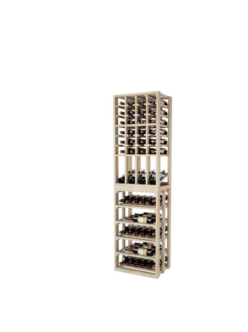 4 Column Vino Rack With Showcase And Diagonal Bottles