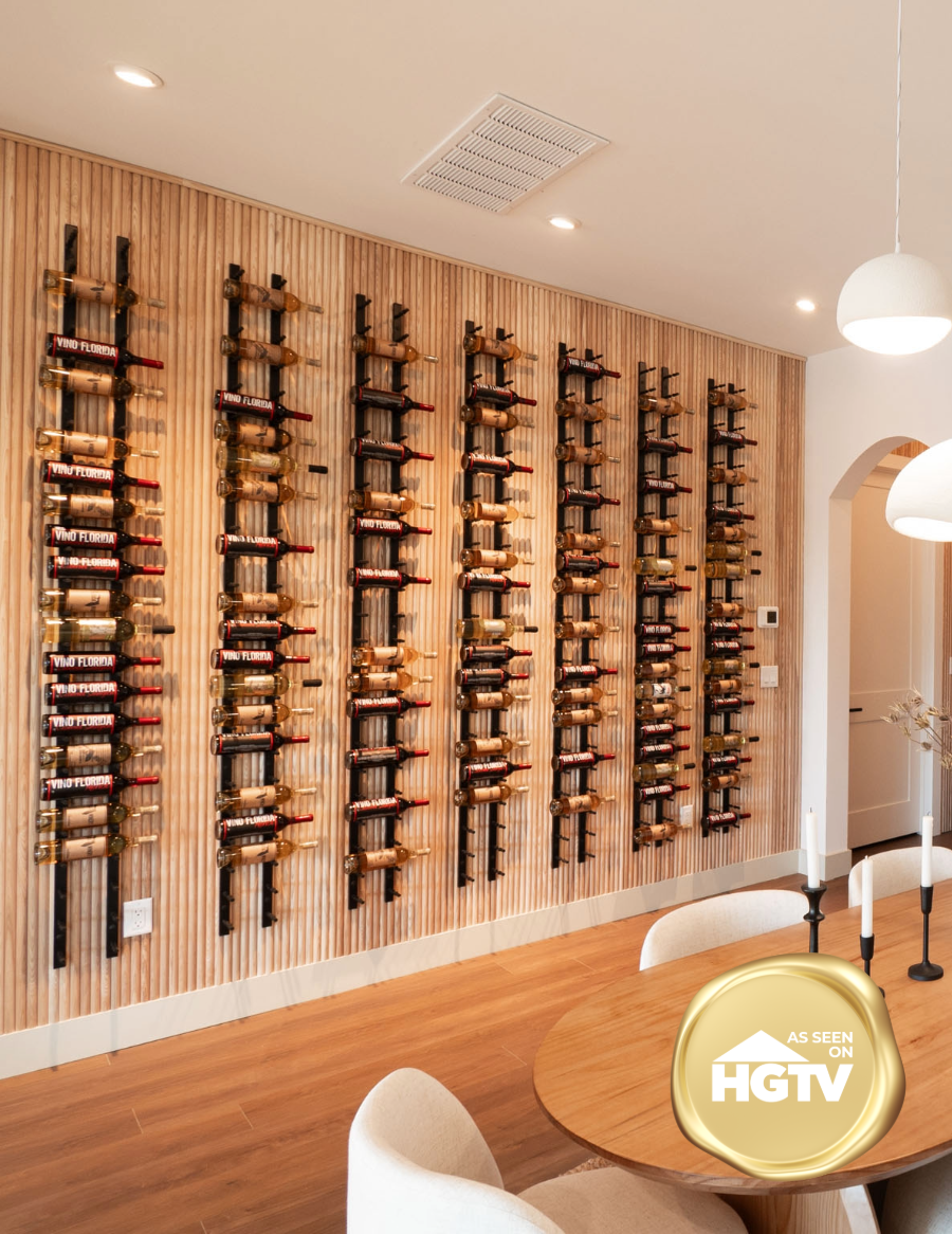 Ultra Wine Racks HZ Wall Rails – 1-4FT Wall-Mounted Metal Wine Rack (3-36 Bottles)