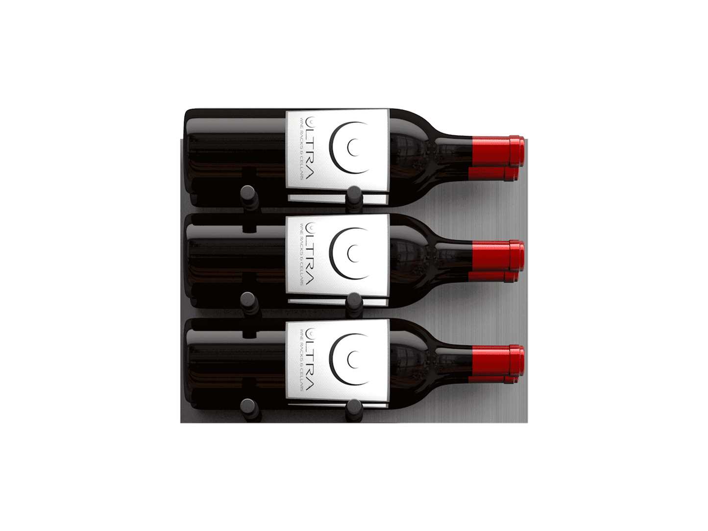 Fusion Panel Wine Wall Rack—Alumasteel Acrylic (3-48 Bottles)