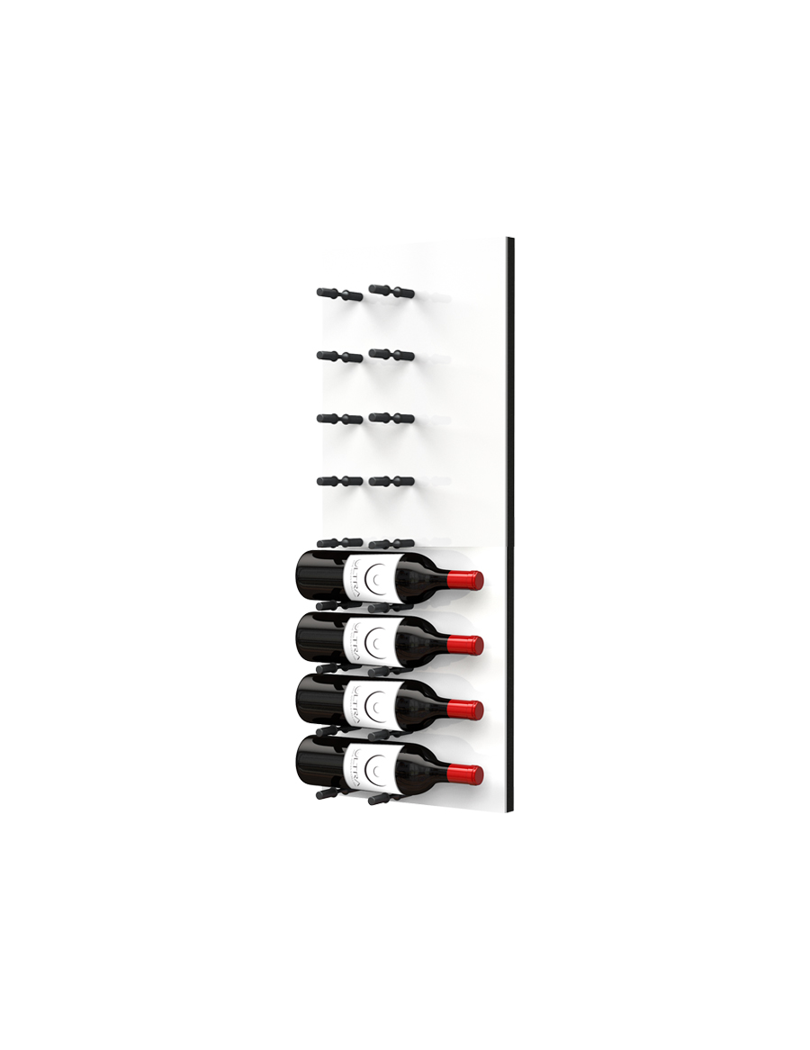 Fusion Panel Wine Wall Rack—White Acrylic (3-48 Bottles)