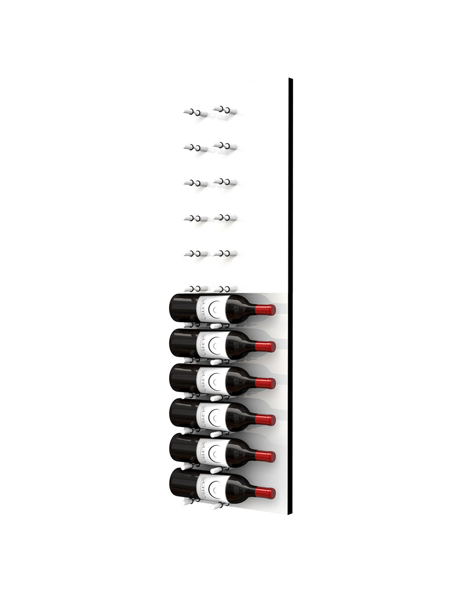Fusion Panel Wine Wall Rack—White Acrylic (3-48 Bottles)
