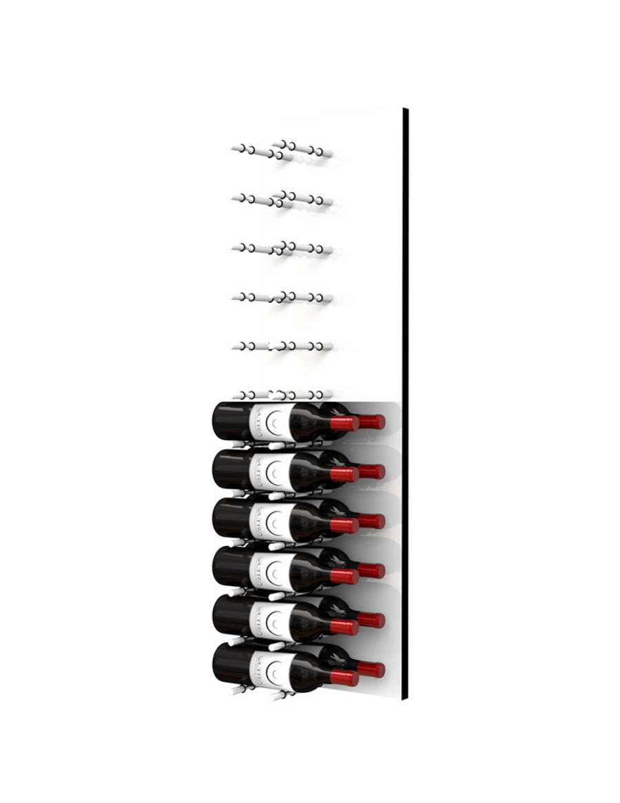 Fusion Panel Wine Wall Rack—White Acrylic (3-48 Bottles)