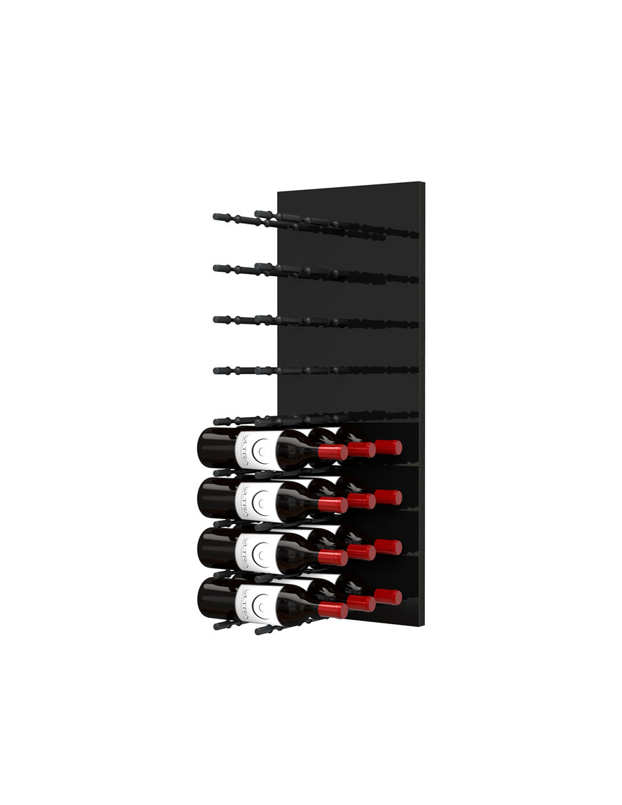 Fusion Panel Wine Wall Rack—Black (3-48 Bottles)