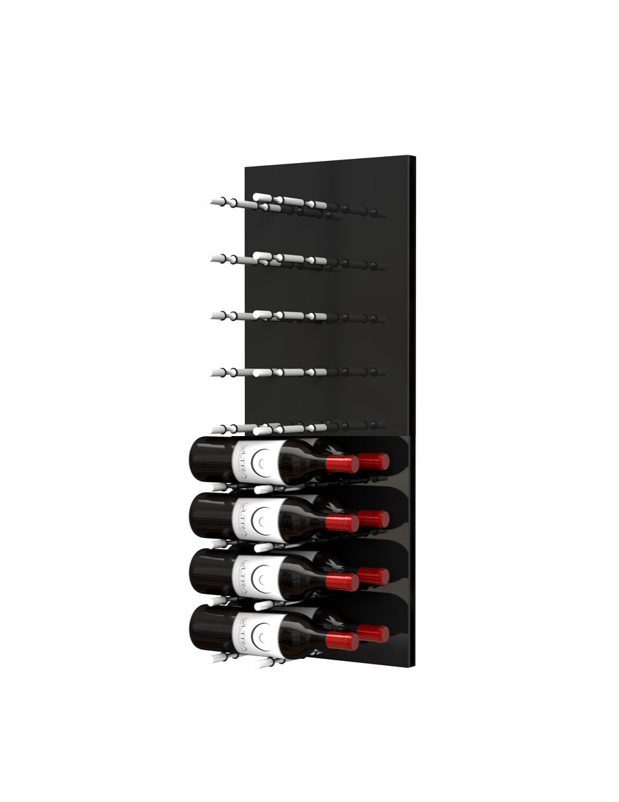 Fusion Panel Wine Wall Rack—Black (3-48 Bottles)