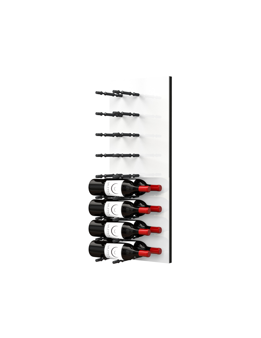 Fusion Panel Wine Wall Rack—White Acrylic (3-48 Bottles)