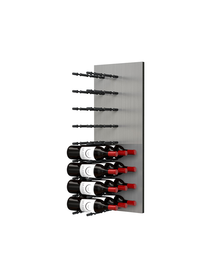 Fusion Panel Wine Wall Rack—Alumasteel Acrylic (3-48 Bottles)