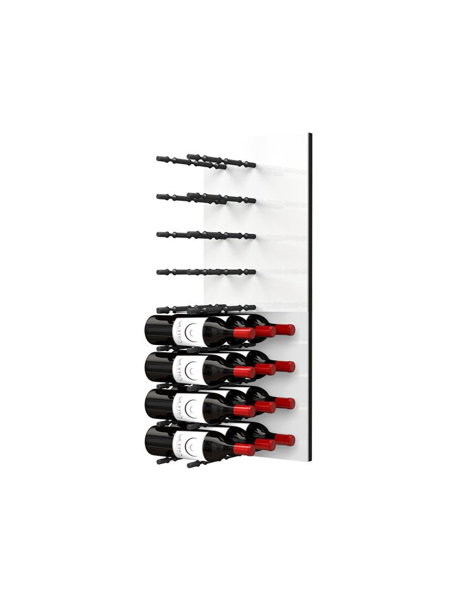 Fusion Panel Wine Wall Rack—White Acrylic (3-48 Bottles)