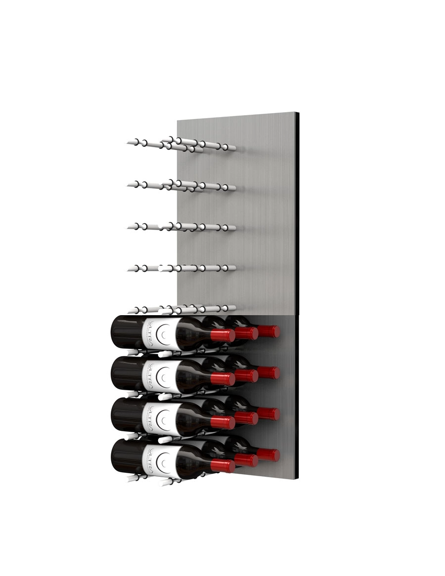 Fusion Panel Wine Wall Rack—Alumasteel Acrylic (3-48 Bottles)