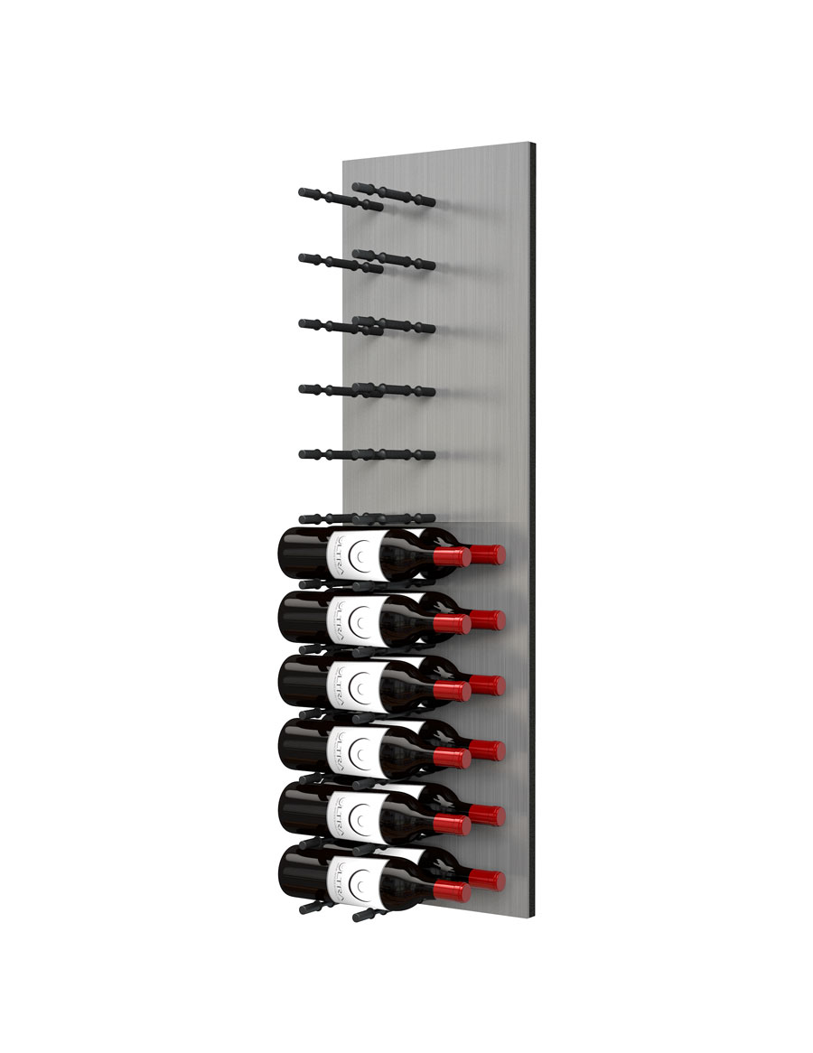 Fusion Panel Wine Wall Rack—Alumasteel Acrylic (3-48 Bottles)