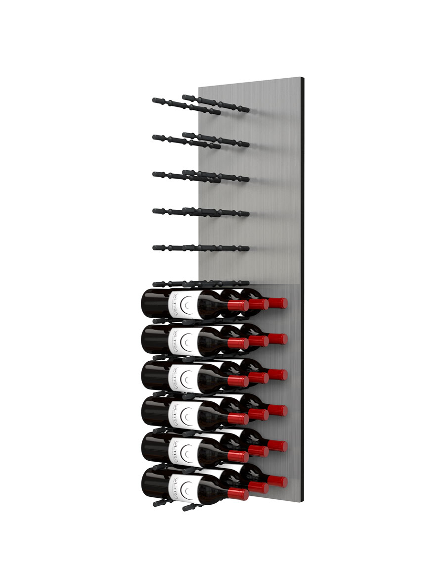 Fusion Panel Wine Wall Rack—Alumasteel Acrylic (3-48 Bottles)