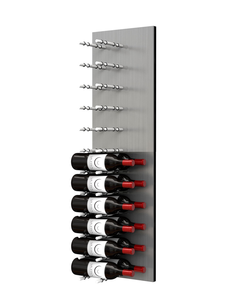 Fusion Panel Wine Wall Rack—Alumasteel Acrylic (3-48 Bottles)