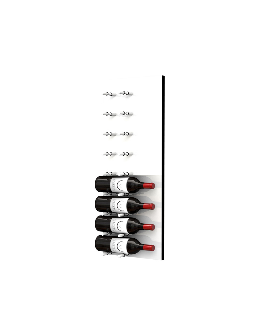 Fusion Panel Wine Wall Rack—White Acrylic (3-48 Bottles)
