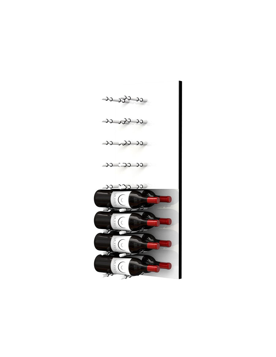 Fusion Panel Wine Wall Rack—White Acrylic (3-48 Bottles)