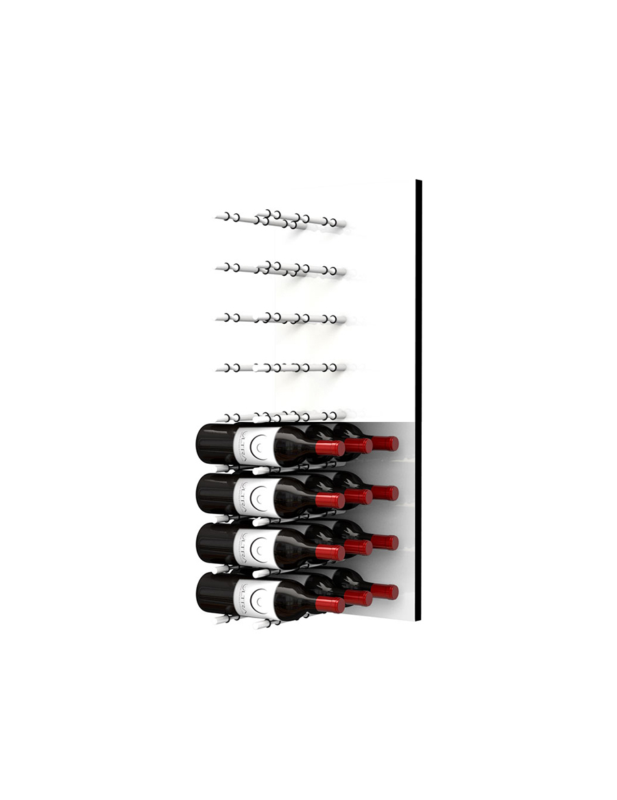 Fusion Panel Wine Wall Rack—White Acrylic (3-48 Bottles)