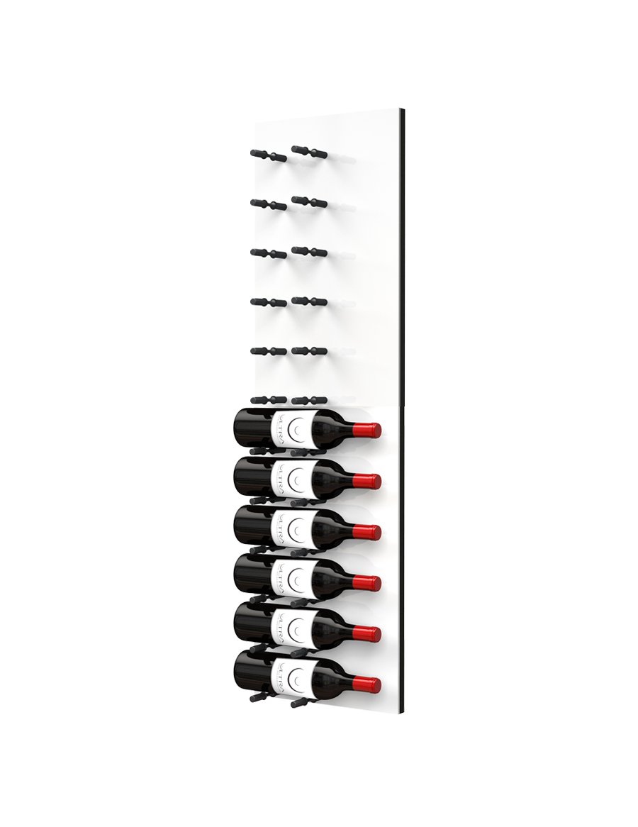 Fusion Panel Wine Wall Rack—White Acrylic (3-48 Bottles)