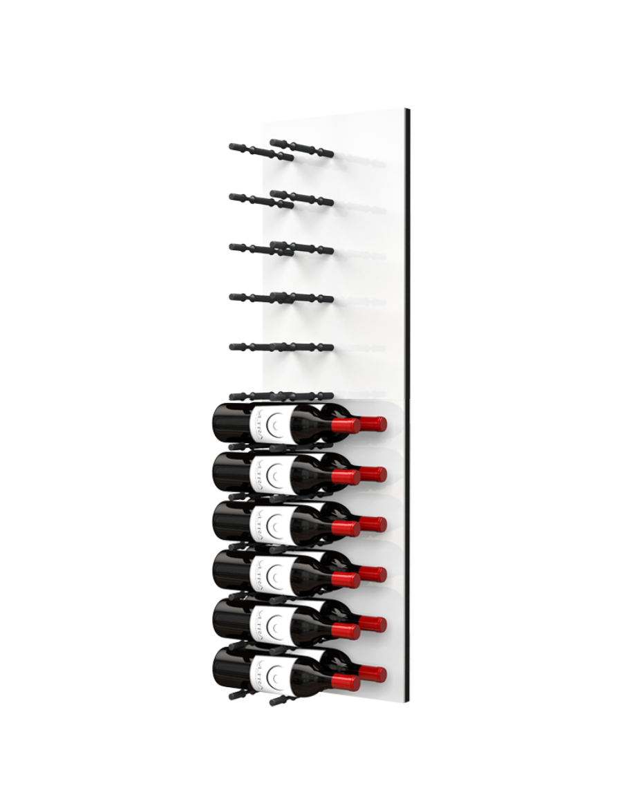 Fusion Panel Wine Wall Rack—White Acrylic (3-48 Bottles)