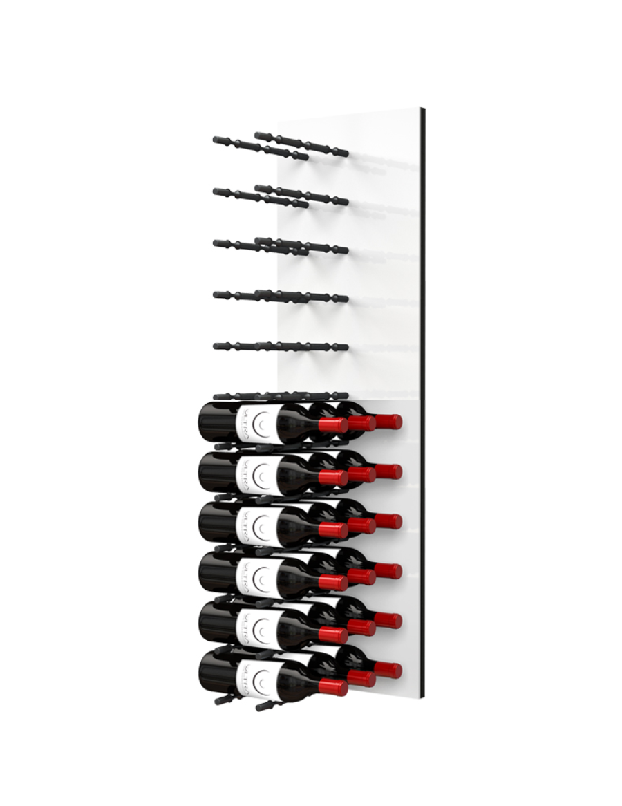 Fusion Panel Wine Wall Rack—White Acrylic (3-48 Bottles)