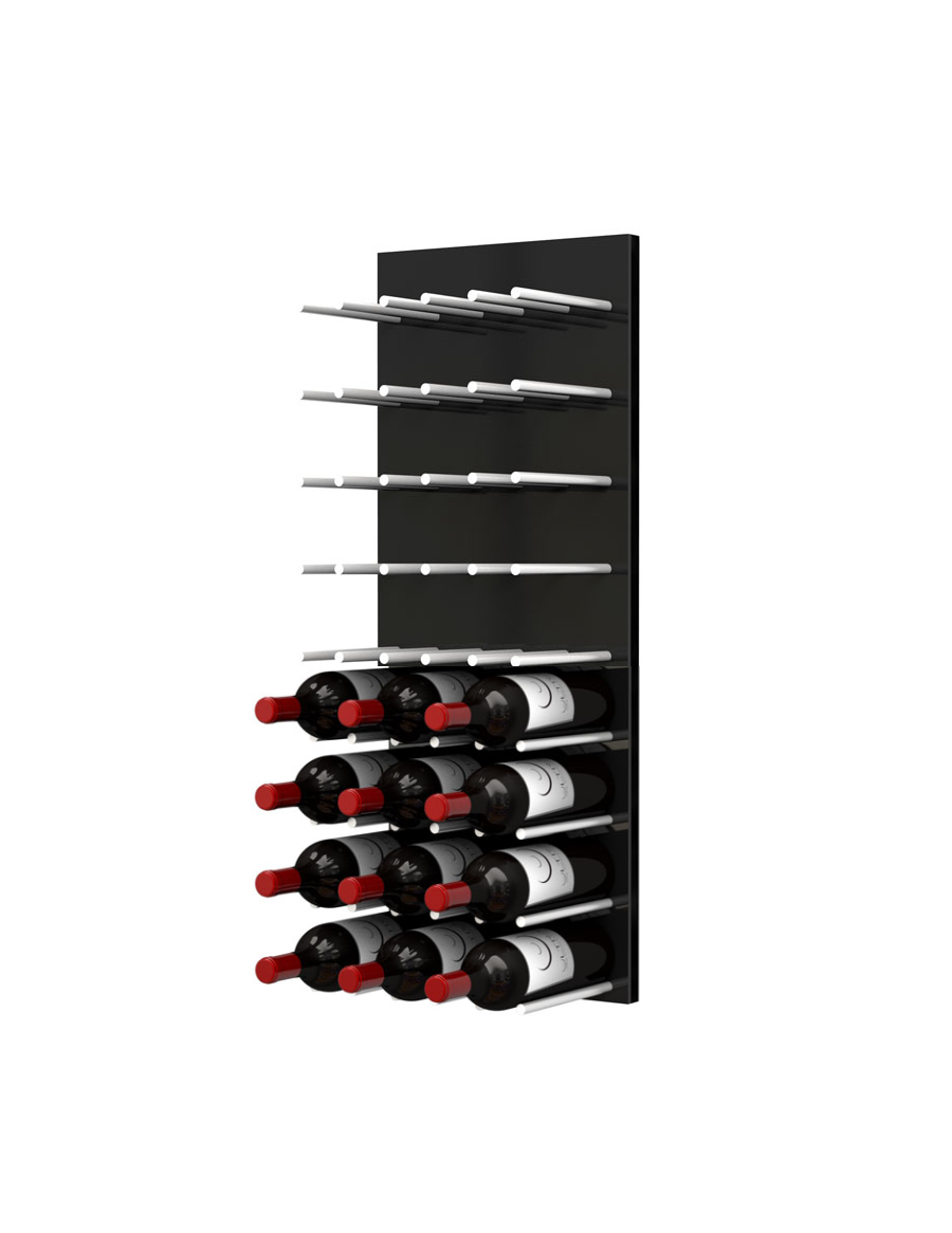 Fusion Panel Wine Wall Rack—Black Acrylic (9-36 Bottles)