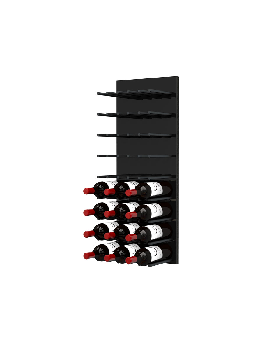 Fusion Panel Wine Wall Rack—Black Acrylic (9-36 Bottles)