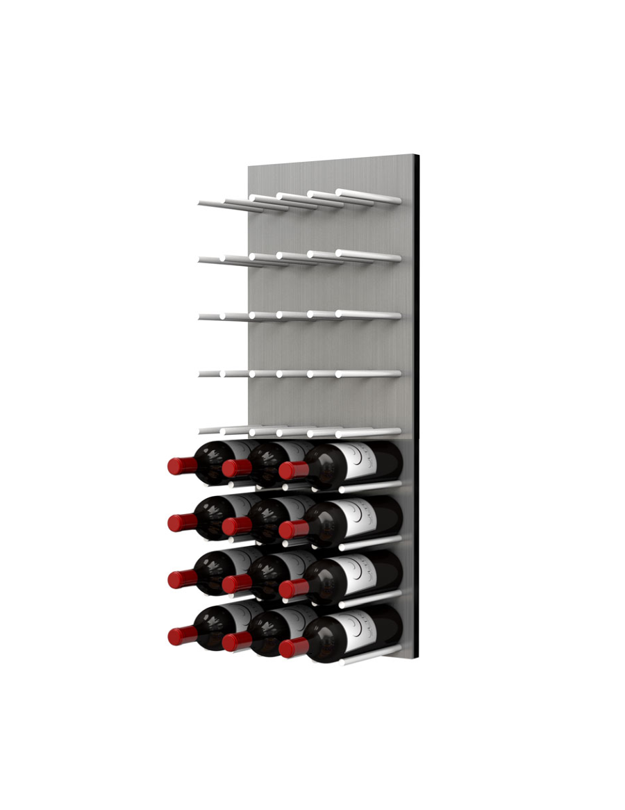 Fusion Panel Wine Wall Rack—Alumasteel Acrylic (9-36 Bottles)