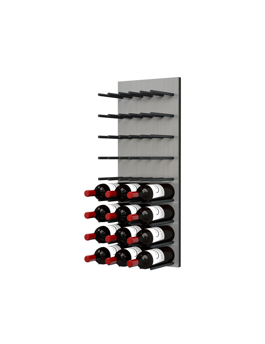 Fusion Panel Wine Wall Rack—Alumasteel Acrylic (9-36 Bottles)