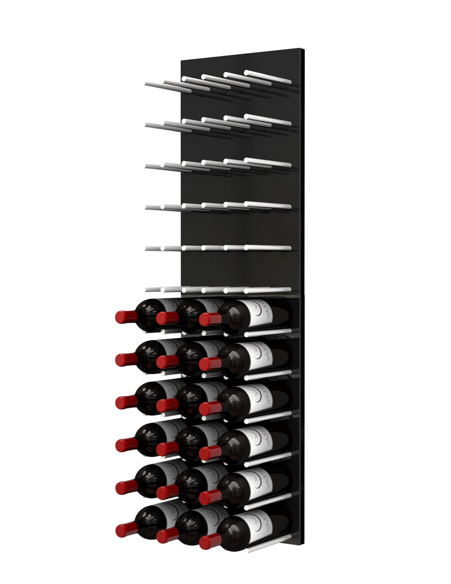 Fusion Panel Wine Wall Rack—Black Acrylic (9-36 Bottles)
