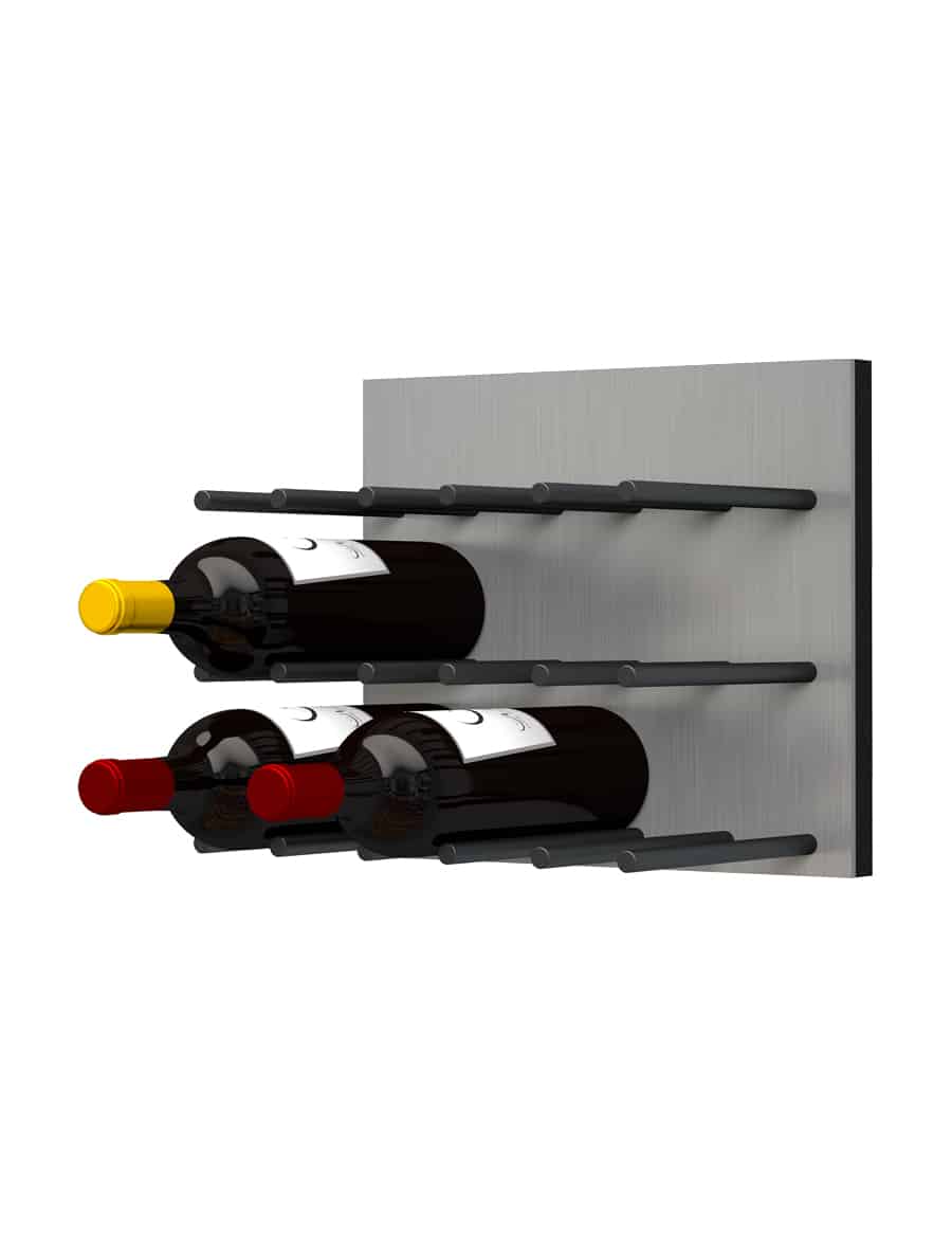 Fusion Panel Wine Wall Rack—Alumasteel Acrylic (9-36 Bottles)