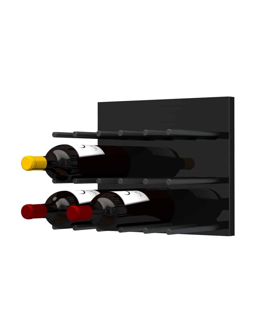 Fusion Panel Wine Wall Rack—Black Acrylic (9-36 Bottles)