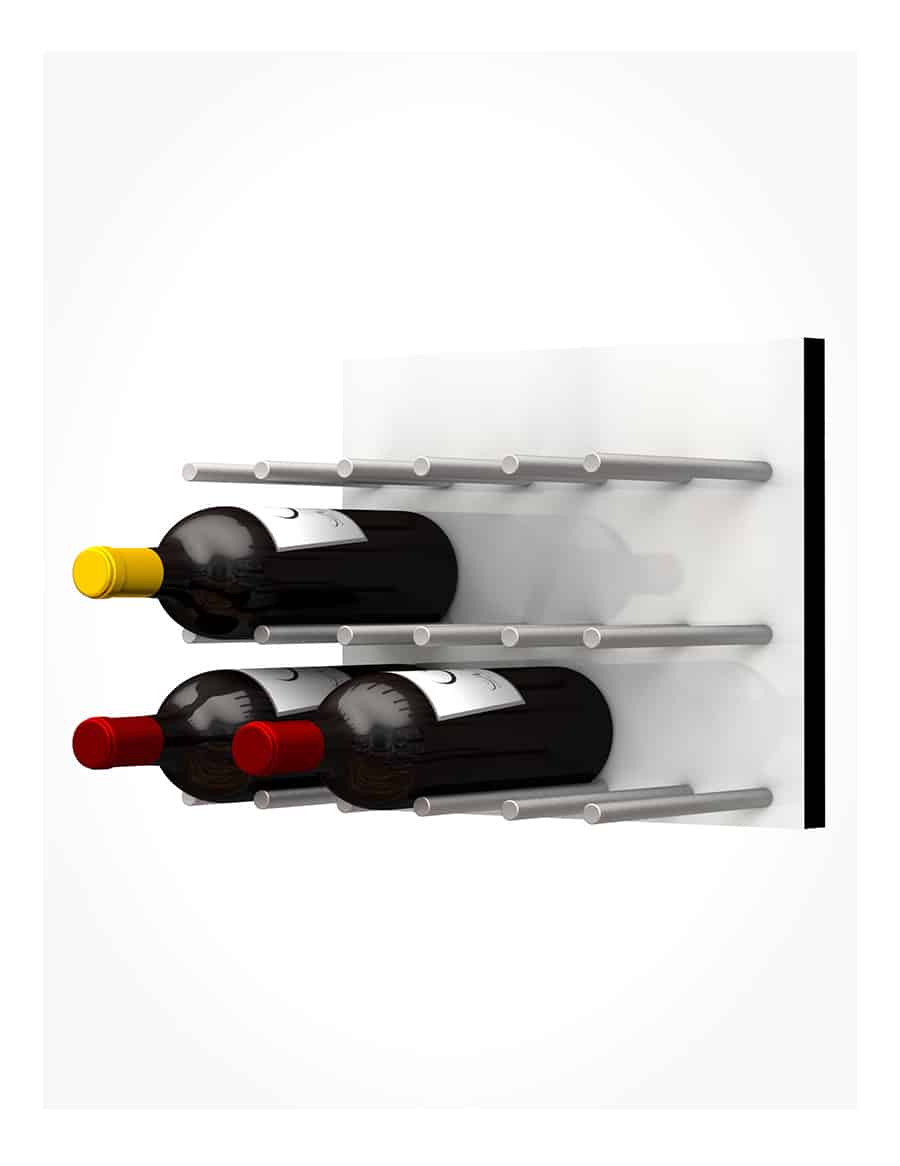 Fusion Panel Wine Wall Rack—White Acrylic (9-36 Bottles)