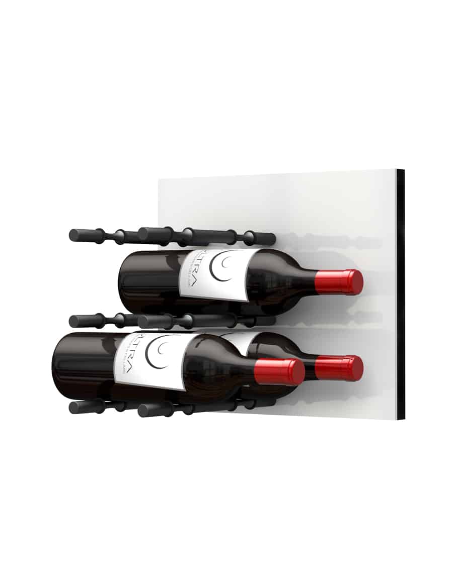 Fusion Panel Wine Wall Rack—White Acrylic (3-48 Bottles)