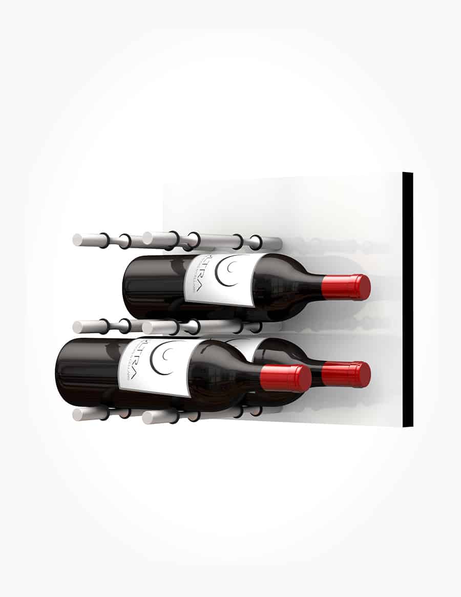 Fusion Panel Wine Wall Rack—White Acrylic (3-48 Bottles)