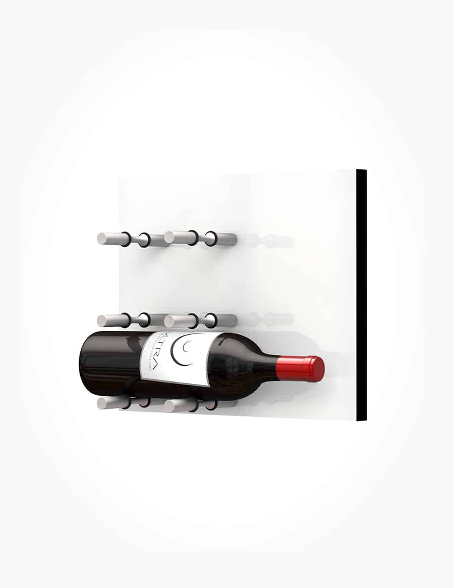 Fusion Panel Wine Wall Rack—White Acrylic (3-48 Bottles)
