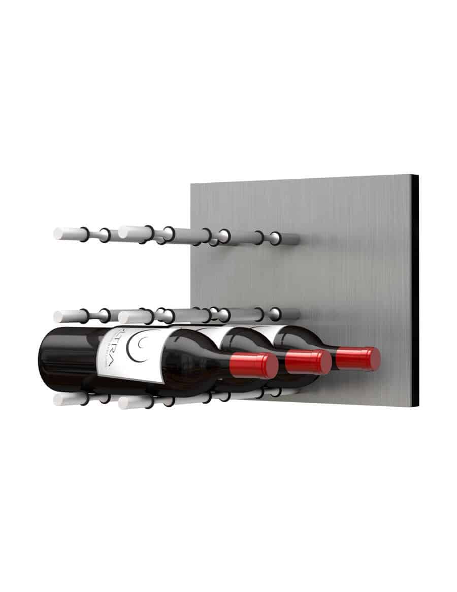 Fusion Panel Wine Wall Rack—Alumasteel Acrylic (3-48 Bottles)