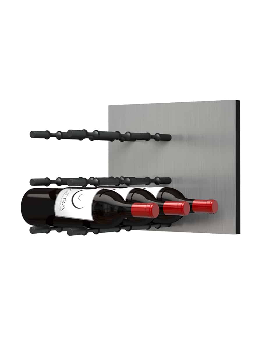 Fusion Panel Wine Wall Rack—Alumasteel Acrylic (3-48 Bottles)