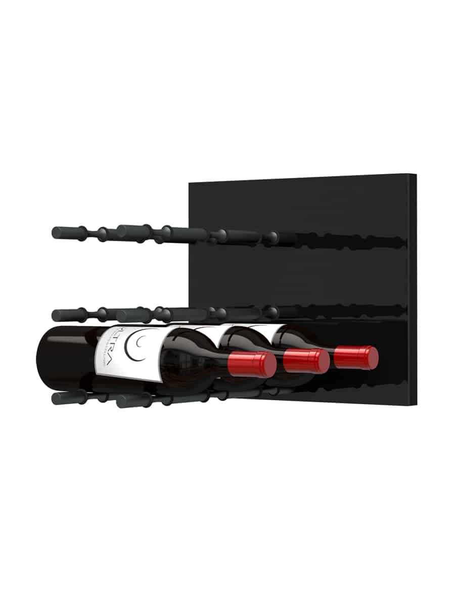 Fusion Panel Wine Wall Rack—Black (3-48 Bottles)
