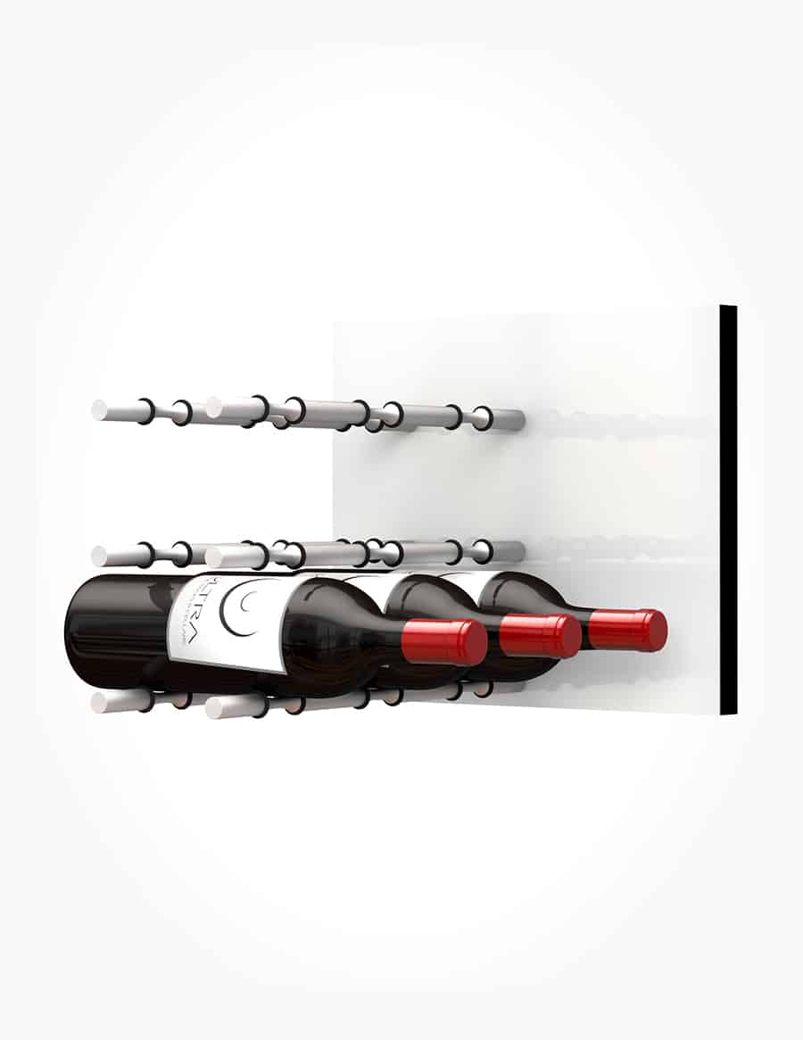 Fusion Panel Wine Wall Rack—White Acrylic (3-48 Bottles)