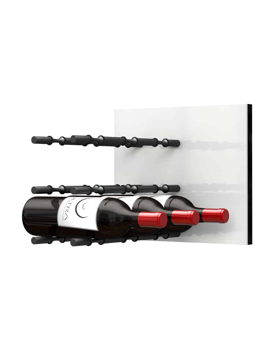 Fusion Panel Wine Wall Rack—White Acrylic (3-48 Bottles)