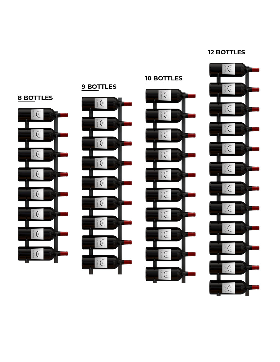 E-Series Magnum Wall Rails Metal Wine Rack – Modular Wall-Mounted Storage (8-12 Magnum Bottles)
