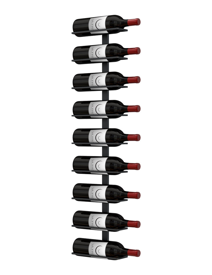 E-Series Wall Rails Metal Wine Rack (1–4 ft) – Modular Wall-Mounted Wine Storage (3-36 Bottles)