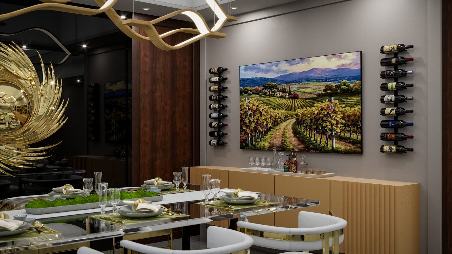 E-Series Wall Rails Metal Wine Rack (1–4 ft) – Modular Wall-Mounted Wine Storage (3-36 Bottles)