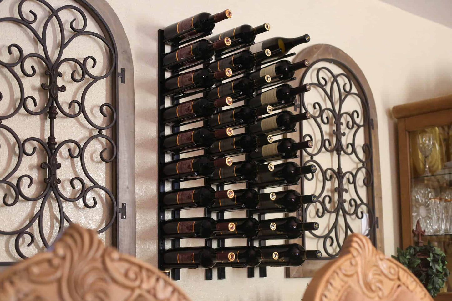 Ultra Wine Racks Straight Wall Rails – 1–4FT Wall-Mounted Metal Wine Rack (3-12 Bottles)