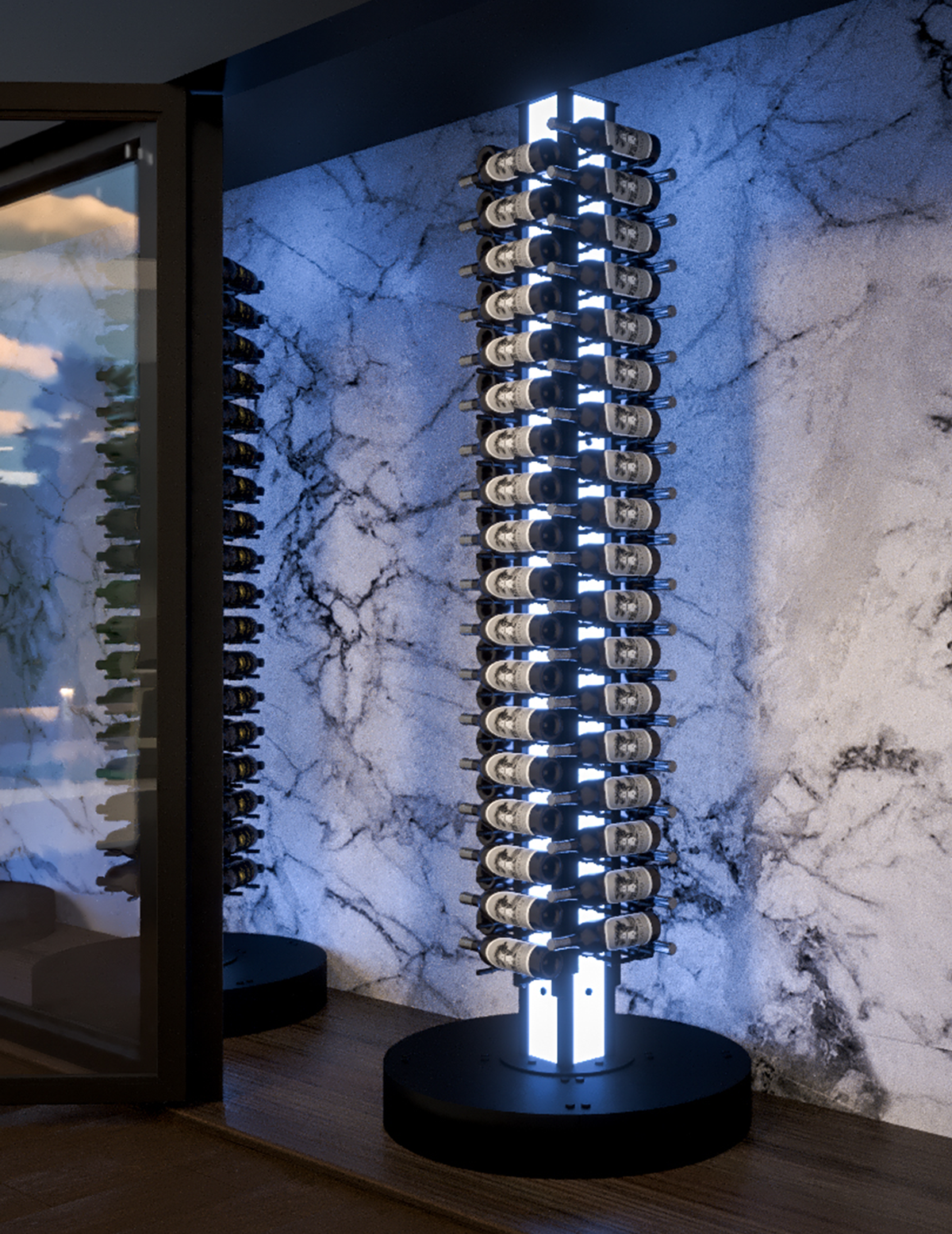 HZ Rotating Display Wine Rack (84-252 Bottles)