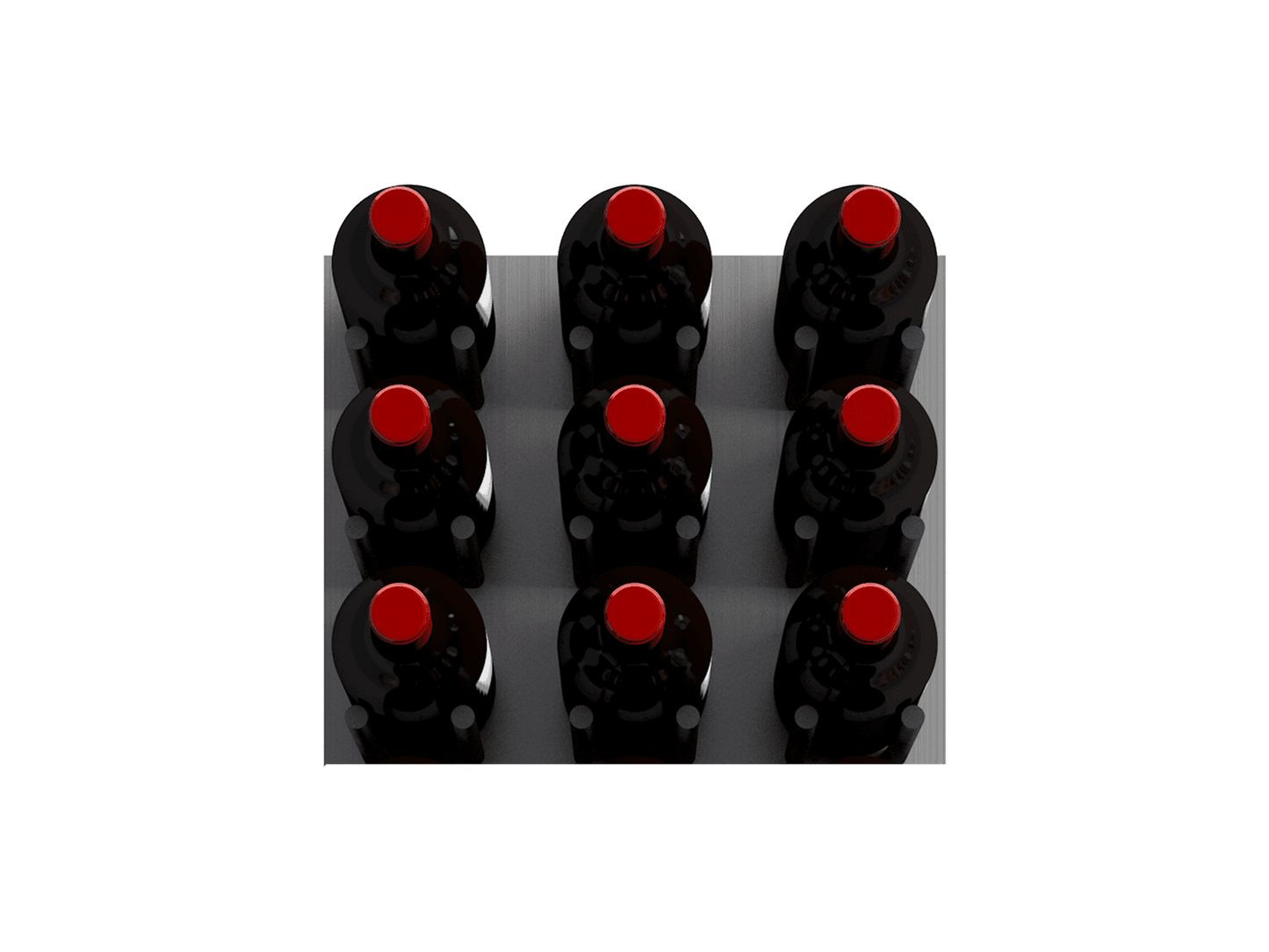 Fusion Panel Wine Wall Rack—Black Acrylic (9-36 Bottles)