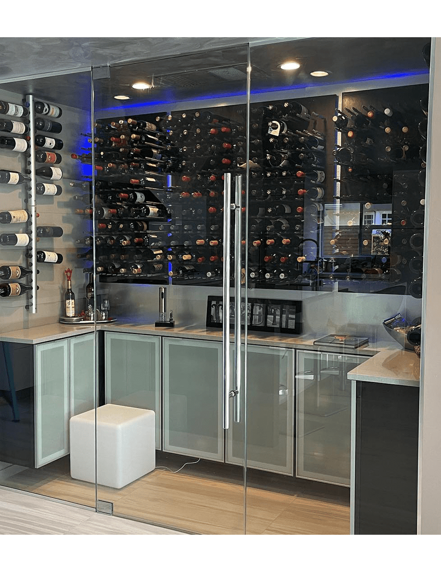 Fusion Panel Wine Wall Rack—Black Acrylic (9-36 Bottles)