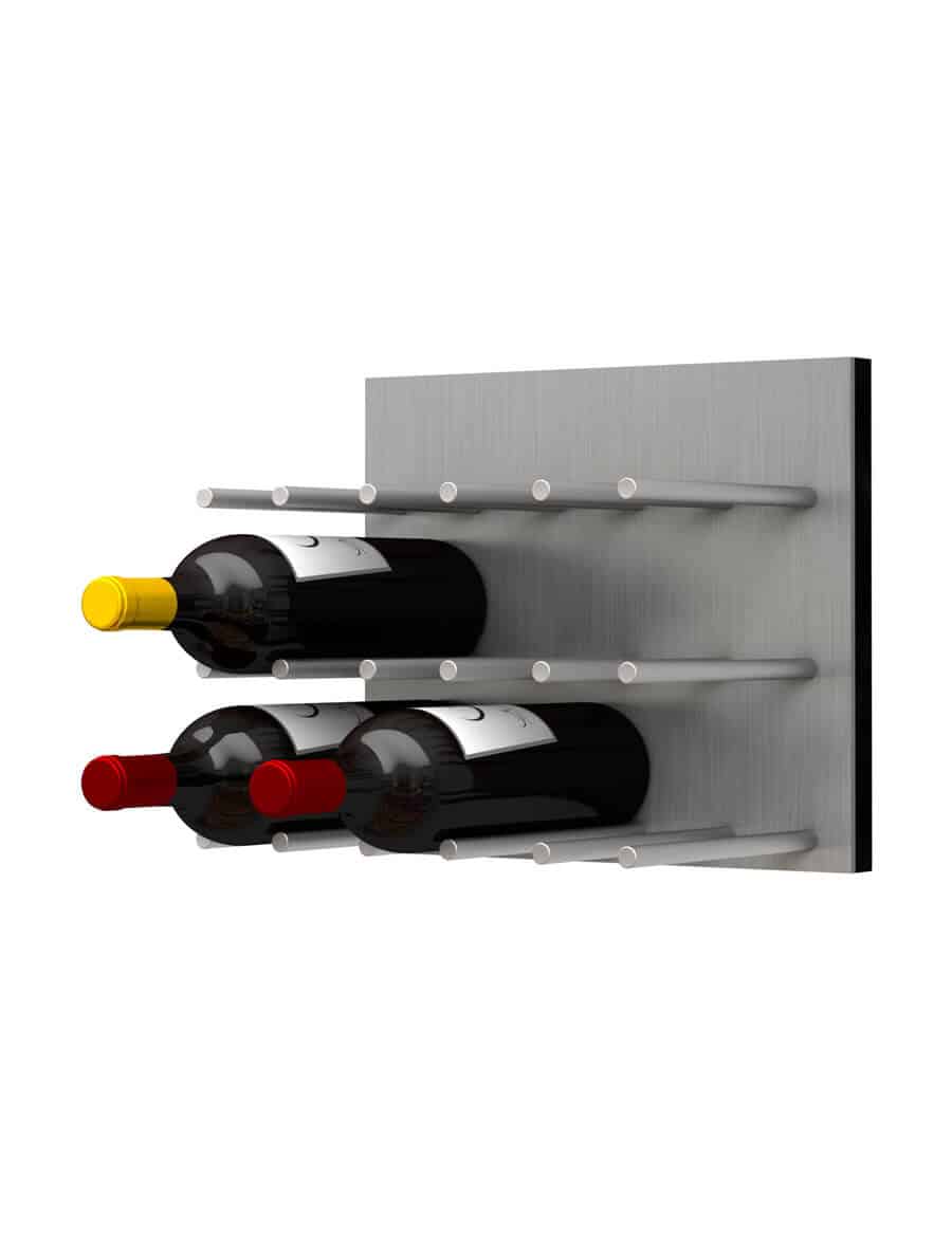 Fusion Panel Wine Wall Rack—Alumasteel Acrylic (9-36 Bottles)