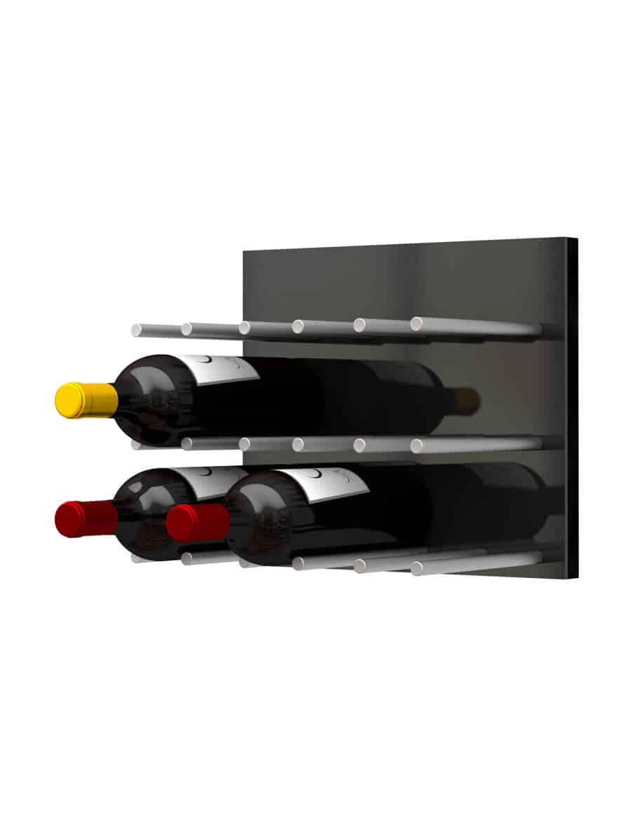 Fusion Panel Wine Wall Rack—Black Acrylic (9-36 Bottles)