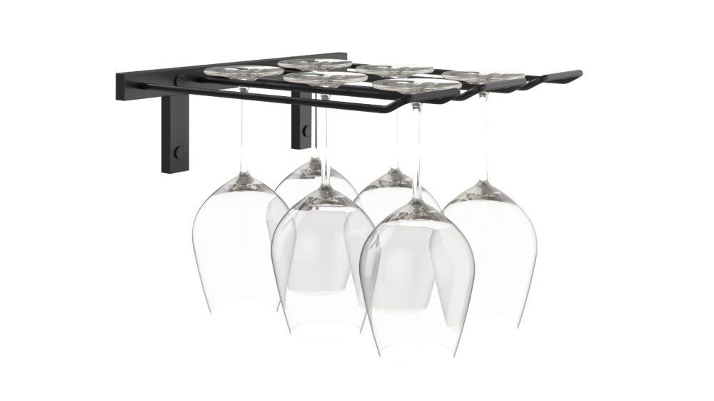 W Series Stemware (wall mounted metal wine rack)